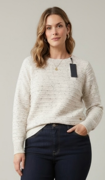 Beige Striped Sweater Stock — Ref. 1008