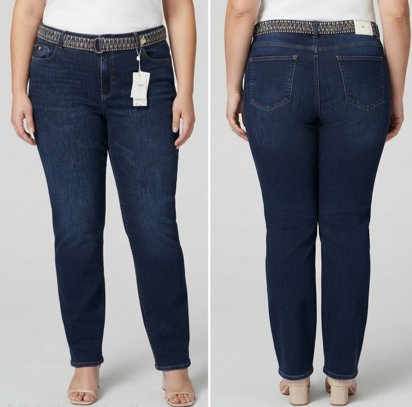 Belted Denim Jeans Stock — Ref. 1012