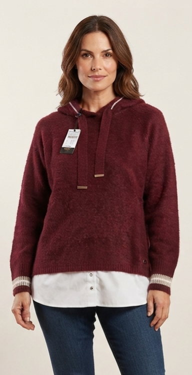 Burgundy Hooded Jumper Stock — Ref. 1005